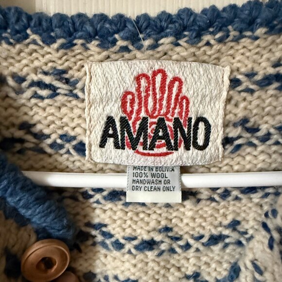 Amano Women's Vintage Cardigan Sweater M/L, 100% Wool, Knit - Picture 3 of 3